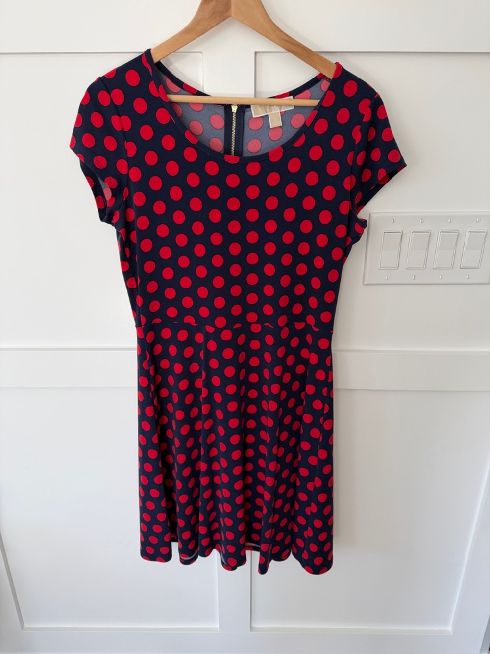 MICHAEL Michael Kors Navy Dress with Red Polka Dots